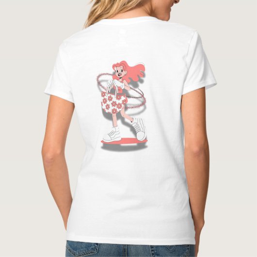 女の子を旋回スタイルで行く Tシャツ (裏面)