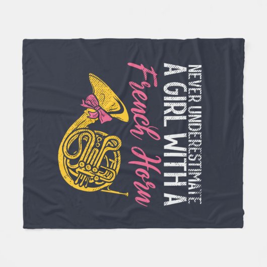 女の子を決して軽く見フランスのない フリースブランケット (正面(横))