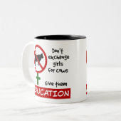 女の子を牛と交換しな与えい、教育 ツートーンマグカップ (正面左)