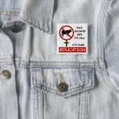 女の子を牛と交換しな与えい、教育 缶バッジ (インサイチュ)