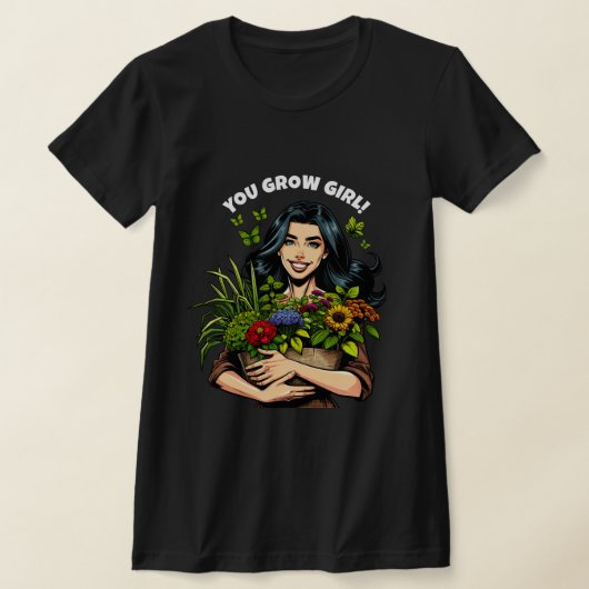 女の子を育てる |おもしろいレトロ植物の愛好家 Tシャツ (レイダウン)