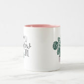 女の子を育てる |モノグラムおもしろい植物愛好家 ツートーンマグカップ (中央)