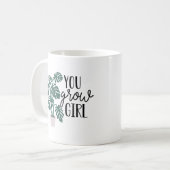 女の子を育てる |植物おもしろい愛好家 コーヒーマグカップ (正面左)