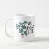 女の子を育てる |植物おもしろい愛好家 コーヒーマグカップ (左)