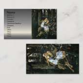 女の子を運んでいる野生の材木オオカミ 名刺 (正面/裏面)