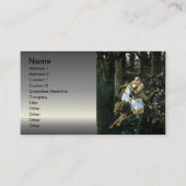 女の子を運んでいる野生の材木オオカミ 名刺 (正面)