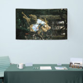 女の子を運んでいる野生の材木オオカミ 横断幕 (トレードショー)