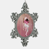 女の子を#1 スノーフレークピューターオーナメント (左)