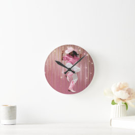 女の子を#1 ラウンド壁時計