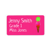 女の子アイスクリーム名学校の本のラベル ラベル (正面)