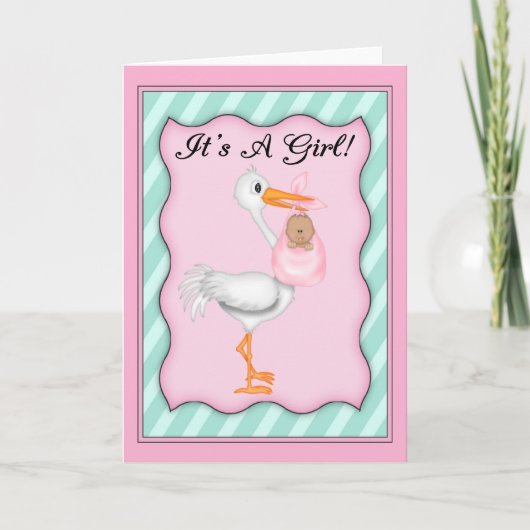 女の子アフリカ系アメリカベビー 案内状 (正面)