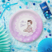 女の子アフリカ系アメリカ人の赤ちゃんシャワー ペーパープレート (パーティー)