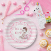 女の子アフリカ系アメリカ人の赤ちゃんシャワー ペーパープレート (パーティー)