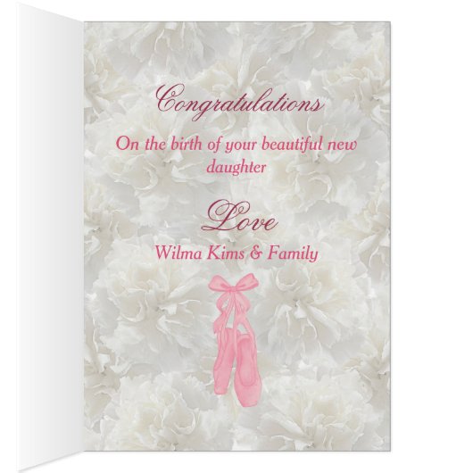 女の子アフロプフスベビーバレリーナ赤ちゃんシャワー (内側 (右))