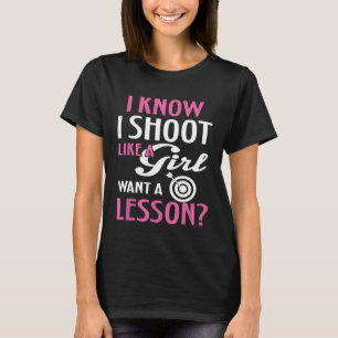 女の子アーチェリーの弓の恋人のようにおもしろい私が撮影を知っている Tシャツ
