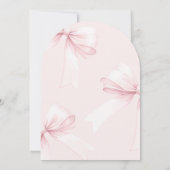 女の子アーチピンクボウ赤ちゃんシャワー 招待状 (裏面)