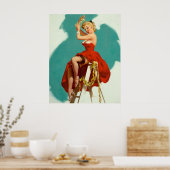 女の子アートを詰め込む ポスター (キッチン)