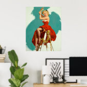 女の子アートを詰め込む ポスター (ホームオフィス)