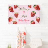 女の子イチゴの赤ちゃんシャワー 横断幕 (インサイチュ)