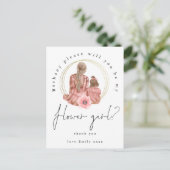 女の子イラストレーションマイフラワーガールリクエスト インビテーションポストカード (スタンド正面)