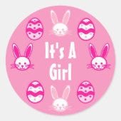 女の子イースターだ ラウンドシール (正面)