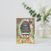 女の子ウッドランド赤ちゃんシャワーおむつラッフル エンクロージャーカード (スタンド正面)