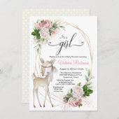 女の子エレガントボホディアベビーシャワー 招待状 (正面/裏面)