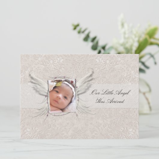 女の子エンジェルウィングス誕生発表 招待状 (スタンド正面)