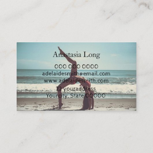 女の子オンビーチヨガインストラクター名刺 名刺 (裏面)