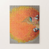 女の子オン火，黒人女性，オレンジの髪 ジグソーパズル (縦)