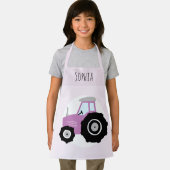 女の子カウトパモダンープルファームトラクター&ネームキッズ エプロン (インサイチュ)