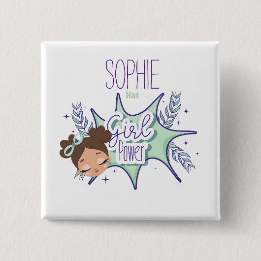 女の子カスタムを紫に 缶バッジ (正面)