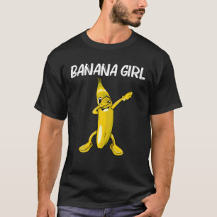 女の子カッコいいのためのバナナ黄色甘いTroダビング Tシャツ
