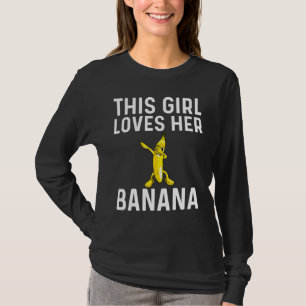 女の子カッコいいのためのバナナ黄色甘いTroダビング Tシャツ