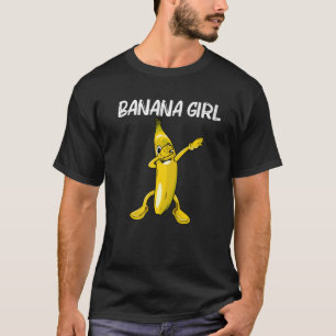 女の子カッコいいのためのバナナ黄色甘いTroダビング Tシャツ