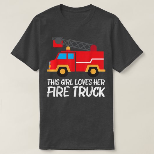 女の子カッコいいのための消防車アート消防車のFiref Tシャツ (デザイン正面)