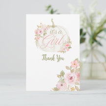 女の子カボチャのバラ赤ちゃんシャワーありがとう