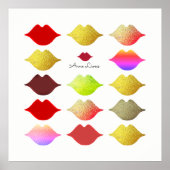 女の子カラフルの唇 ポスター (正面)