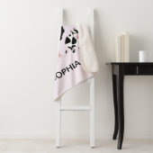 女の子カワイトピンクの農用動物のトラクター&ネームキッズ シェルパブランケット (インサイチュ)