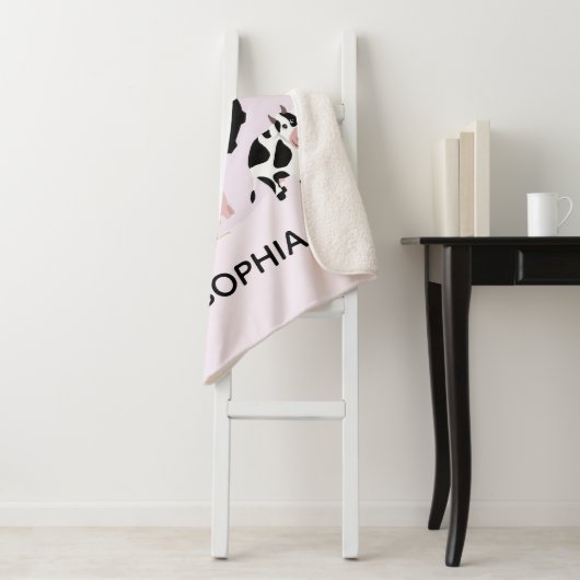 女の子カワイトピンクの農用動物のトラクター&ネームキッズ シェルパブランケット (インサイチュ)