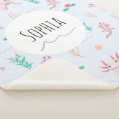 女の子カワイ予測できなトピンクアクソロトルリバーパターンキッズ シェルパブランケット (3/4)