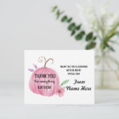 女の子カードカボチャピンクのあらゆる年齢誕生日ありがとう サンキューカード (スタンド正面)