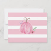 女の子カードカボチャピンクのあらゆる年齢誕生日ありがとう サンキューカード (裏面)