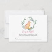 女の子キツネベビーシャワーおむつラッフル 招待状 (正面)