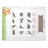 女の子キツネ誰が私のママ動物の赤ちゃんシャワーゲーム ノートパッド (正面)