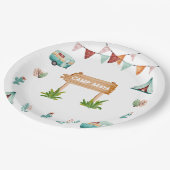 女の子キャンピングアドベンチャースランバーバースデーパーティー ペーパープレート (アングル)