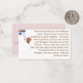 女の子クマとバルーンテーマシャワーゲーム ノートカード (正面/裏面インサイチュ)