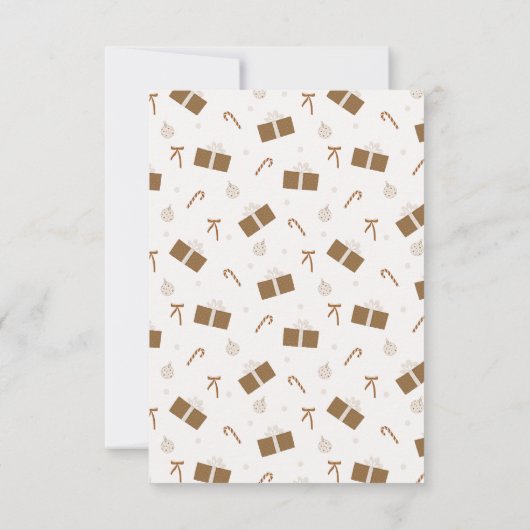 女の子クリスマスありがとうメモ、カードを入力 出欠カード (裏面)