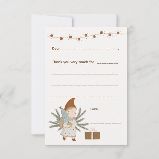 女の子クリスマスありがとうメモ、カードを入力 出欠カード (正面)
