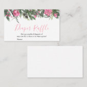 女の子クリスマスベビーシャワーおむつラッフル 名刺 (正面/裏面)